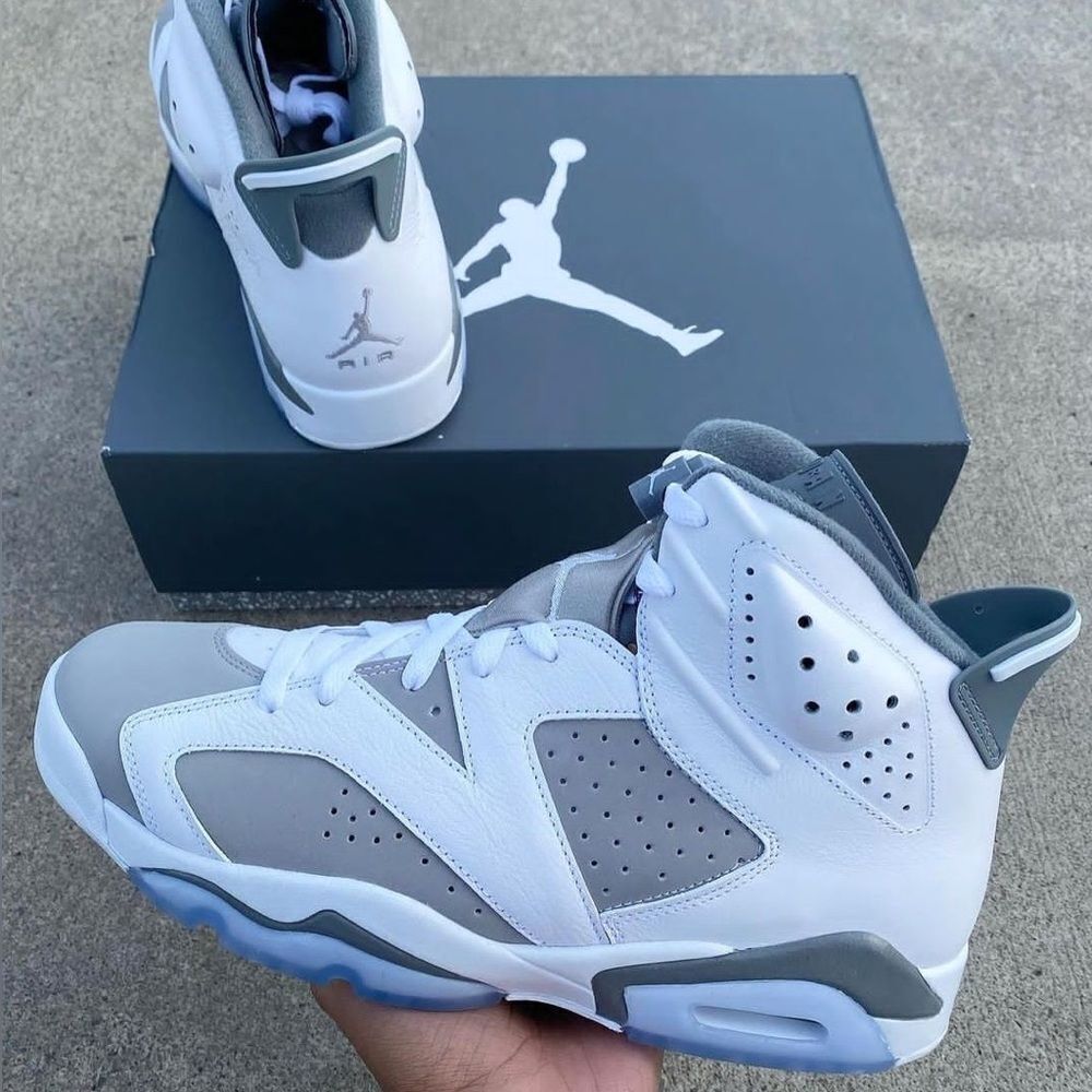 Nike Air Jordan 6 Cool Grey White Medium CT8529-100 mens size 10.5 - 14